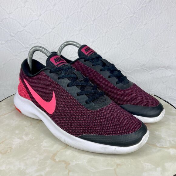 Nike Sneakers Womens 8 Black Pink Flex Experience RN 7 Workout Running Gym Shoes - Picture 2 of 12